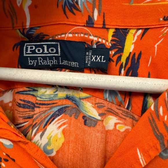 Polo Ralph Lauren LOUD Hawaiian Tropical Shirt Sea Fish Orange XXL - Picture 4 of 6